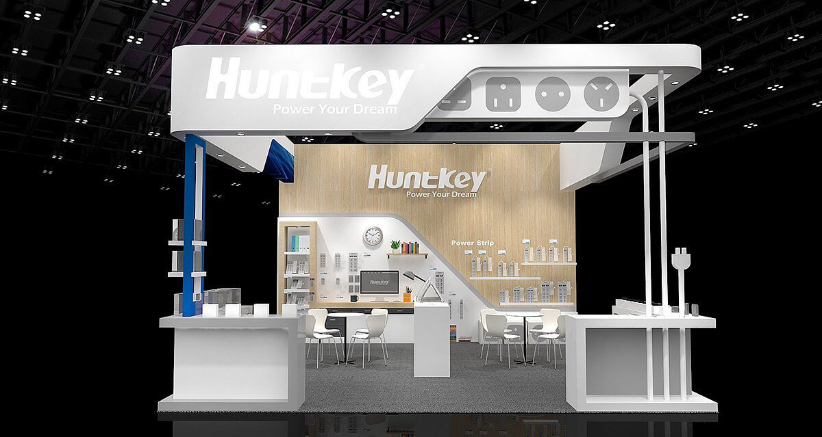 电器照明灯饰展--huntkey展台特装设计搭建案例